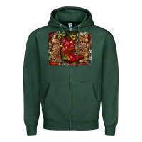 Sports Green cowboy boots christmas Zipper Hoodie - JahusDesignShop