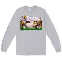Moon Dust Mom With White Chester Pig And Baby Pig Long Sleeve Tee - LillyAllenDesigns