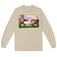 Mushroom Mom With White Chester Pig And Baby Pig Long Sleeve Tee - LillyAllenDesigns