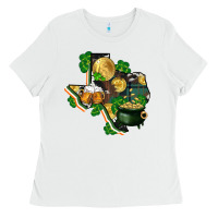 White texas map st patricks day Ladies Tee - FaDigitalArtStudio
