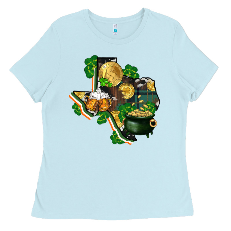Texas Map St Patricks Day Ladies Tee by FaDigitalArtStudio | Teevron