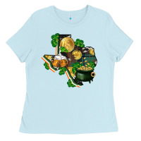 Baby Blue texas map st patricks day Ladies Tee - FaDigitalArtStudio