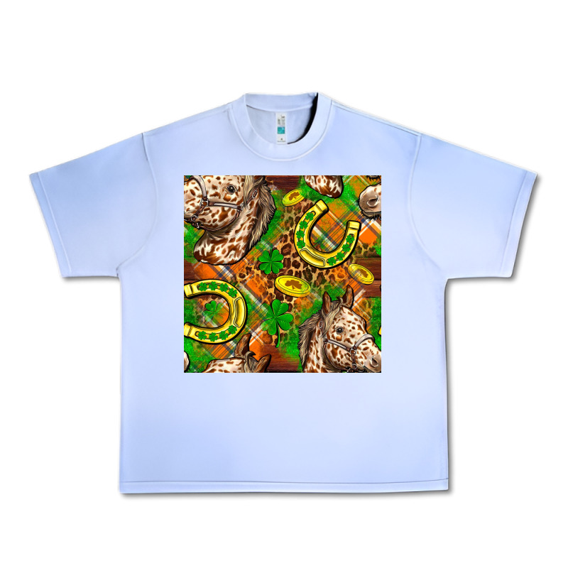 St. Patrick's Day Horse With Horseshoes Seamless Urban Heavy Tee by FaDigitalArtStudio | Teevron