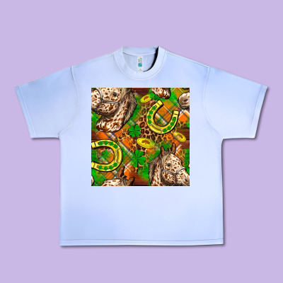 St. Patrick's Day Horse With Horseshoes Seamless Urban Heavy Tee Designed By Fadigitalartstudio