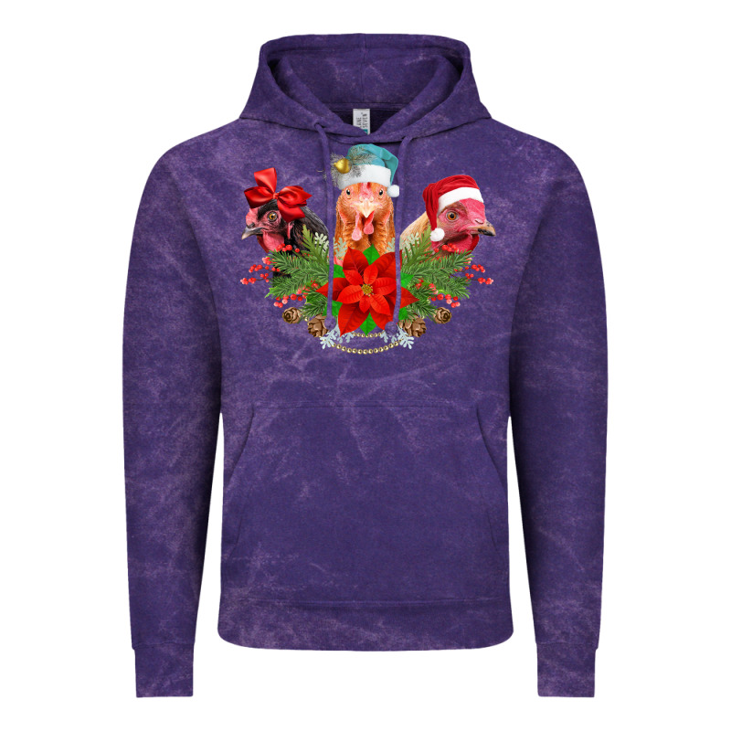 Chickens Christmas Vintage Hoodie by CowhideDigitalArt | Teevron