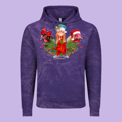 Chickens Christmas Vintage Hoodie Designed By Cowhidedigitalart