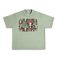 Oil Green baby cow floral aztec background Urban Heavy Tee - Jasminsmagicworld