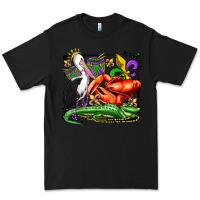 Black mardi gras pelican crawfish crocodile Premium Tee - OliviaCreatesArt
