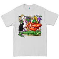 Dove Grey mardi gras pelican crawfish crocodile Premium Tee - OliviaCreatesArt