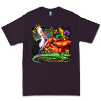 Plum mardi gras pelican crawfish crocodile Premium Tee - OliviaCreatesArt