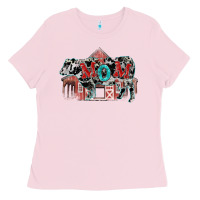 Bubblegum Pink Mom cow Mother's Day Ladies Tee - FaDigitalArtStudio