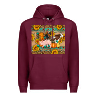 Burgundy Fall Coop Animals Premium Hoodie - Artiststas
