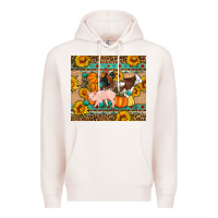 Pale Pink Fall Coop Animals Premium Hoodie - Artiststas
