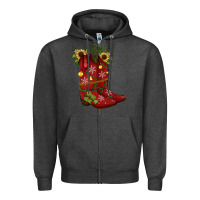 Charcoal Heather Christmas boots Zipper Hoodie - JahusDesignShop