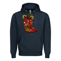 Navy Christmas boots Zipper Hoodie - JahusDesignShop
