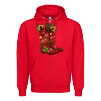Red Christmas boots Zipper Hoodie - JahusDesignShop