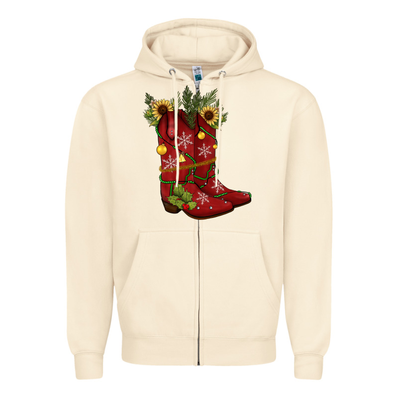 Christmas Boots Zipper Hoodie by JahusDesignShop | Teevron