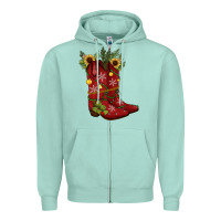 Seafoam Christmas boots Zipper Hoodie - JahusDesignShop