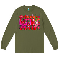 Army Green Mommy's Little Valentine Long Sleeve Tee - CowhideDigitalArt