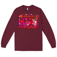 Burgundy Mommy's Little Valentine Long Sleeve Tee - CowhideDigitalArt