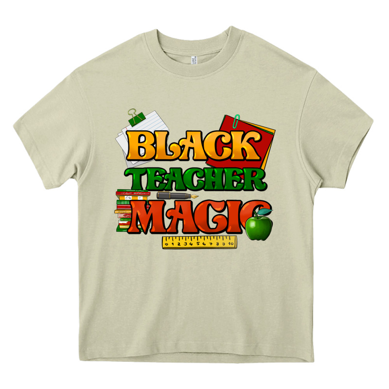 Black Teacher Magic Heavy Core Tee by HowdyJamesFarm | Teevron