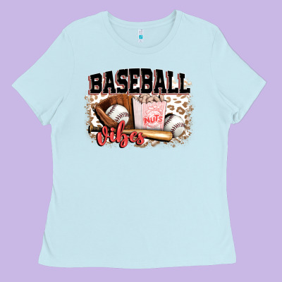Baseball Vibes Ladies Tee Designed By Fadigitalartstudio