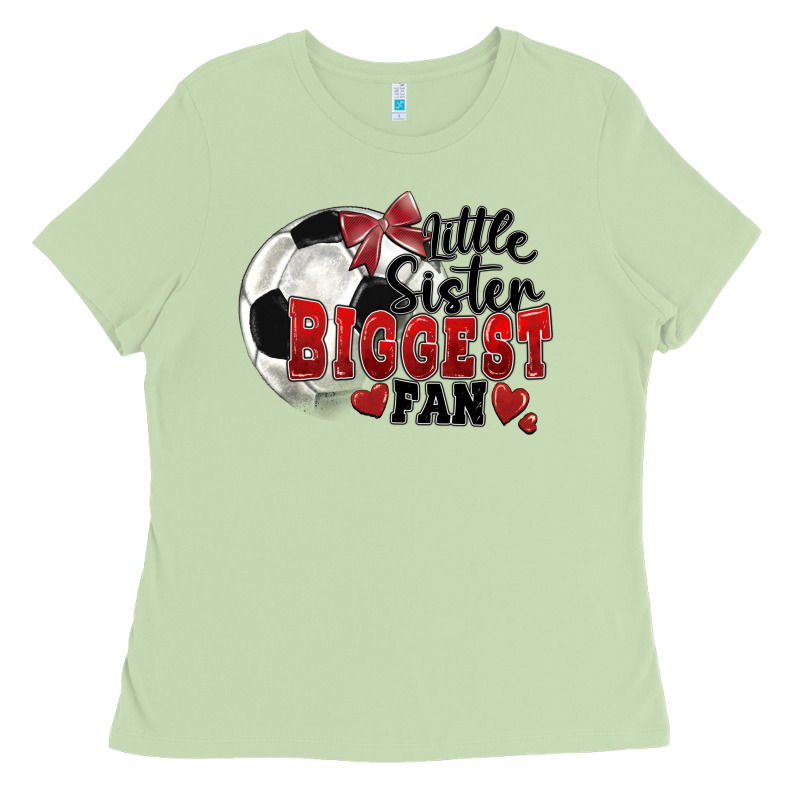 Little Sister Biggest Fan Soccer Ladies Tee by FaDigitalArtStudio | Teevron