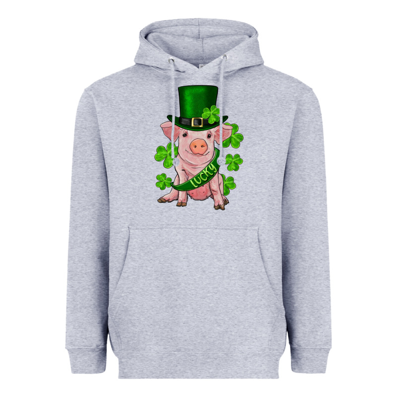 St. Patrick's Day Lucky Baby Pig Heavyweight Hoodie by RanaPortraitStore | Teevron