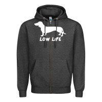 Charcoal Heather Doxie Low Life Zipper Hoodie - artisFamous