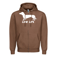 Chestnut Doxie Low Life Zipper Hoodie - artisFamous
