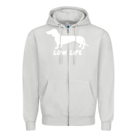 Dove Grey Doxie Low Life Zipper Hoodie - artisFamous