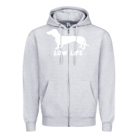 Heather Grey Doxie Low Life Zipper Hoodie - artisFamous