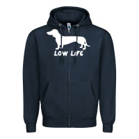 Navy Doxie Low Life Zipper Hoodie - artisFamous
