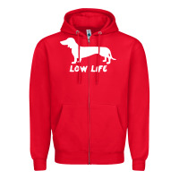 Red Doxie Low Life Zipper Hoodie - artisFamous