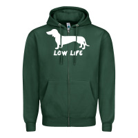 Sports Green Doxie Low Life Zipper Hoodie - artisFamous