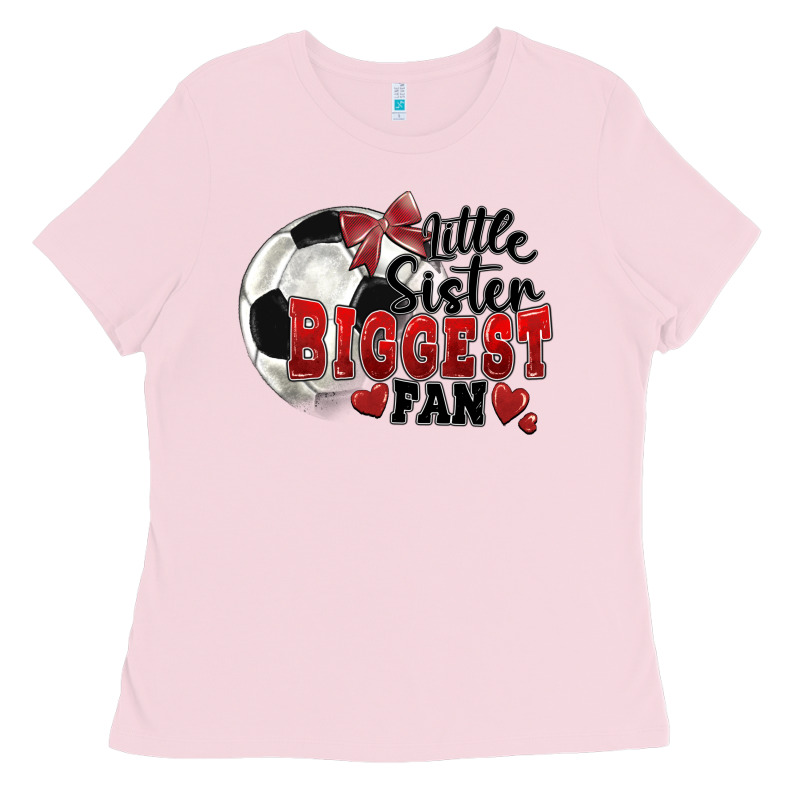 Little Sister Biggest Fan Soccer Ladies Tee by FaDigitalArtStudio | Teevron
