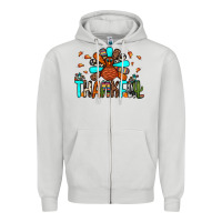 Dove Grey thankful turkey Zipper Hoodie - JahusDesignShop