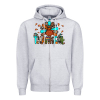 Heather Grey thankful turkey Zipper Hoodie - JahusDesignShop
