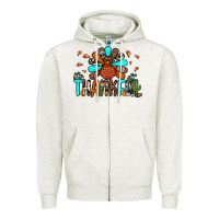 Oatmeal Heather thankful turkey Zipper Hoodie - JahusDesignShop