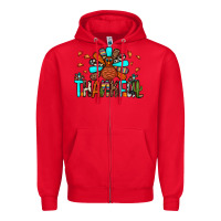 Red thankful turkey Zipper Hoodie - JahusDesignShop