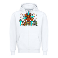White thankful turkey Zipper Hoodie - JahusDesignShop