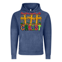 Vintage Denim christmas begins with christ Vintage Hoodie - CowhideDigitalArt