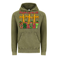 Vintage Olive christmas begins with christ Vintage Hoodie - CowhideDigitalArt