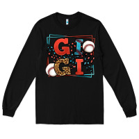 Black Baseball gigi leopard frame Long Sleeve Tee - LillyAllenDesigns