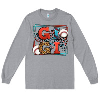 Heather Grey Baseball gigi leopard frame Long Sleeve Tee - LillyAllenDesigns