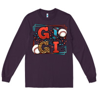 Plum Baseball gigi leopard frame Long Sleeve Tee - LillyAllenDesigns