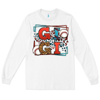 White Baseball gigi leopard frame Long Sleeve Tee - LillyAllenDesigns