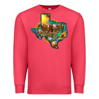 Cardinal western texas map with longhorn bull Premium Sweatshirt - RanaPortraitStore