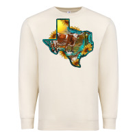 Sandshell western texas map with longhorn bull Premium Sweatshirt - RanaPortraitStore