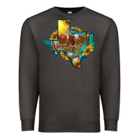 Smoke western texas map with longhorn bull Premium Sweatshirt - RanaPortraitStore